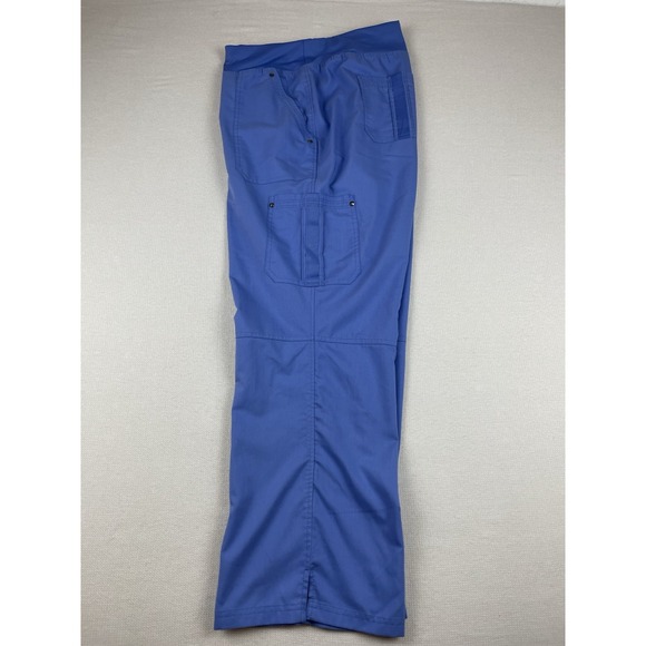 Purple Label Yoga Healing Hands Scrub Pants Women's 2XP Blue Pull On Stretch - Picture 11 of 11